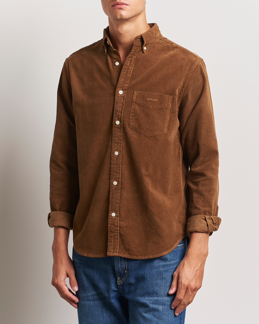 Herre |  | GANT | Regular Fit Corduroy Shirt Brown Melange