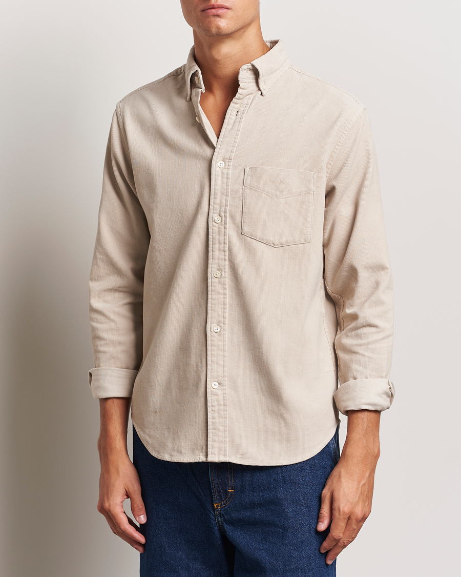 Herre |  | GANT | Regular Fit Corduroy Shirt Putty