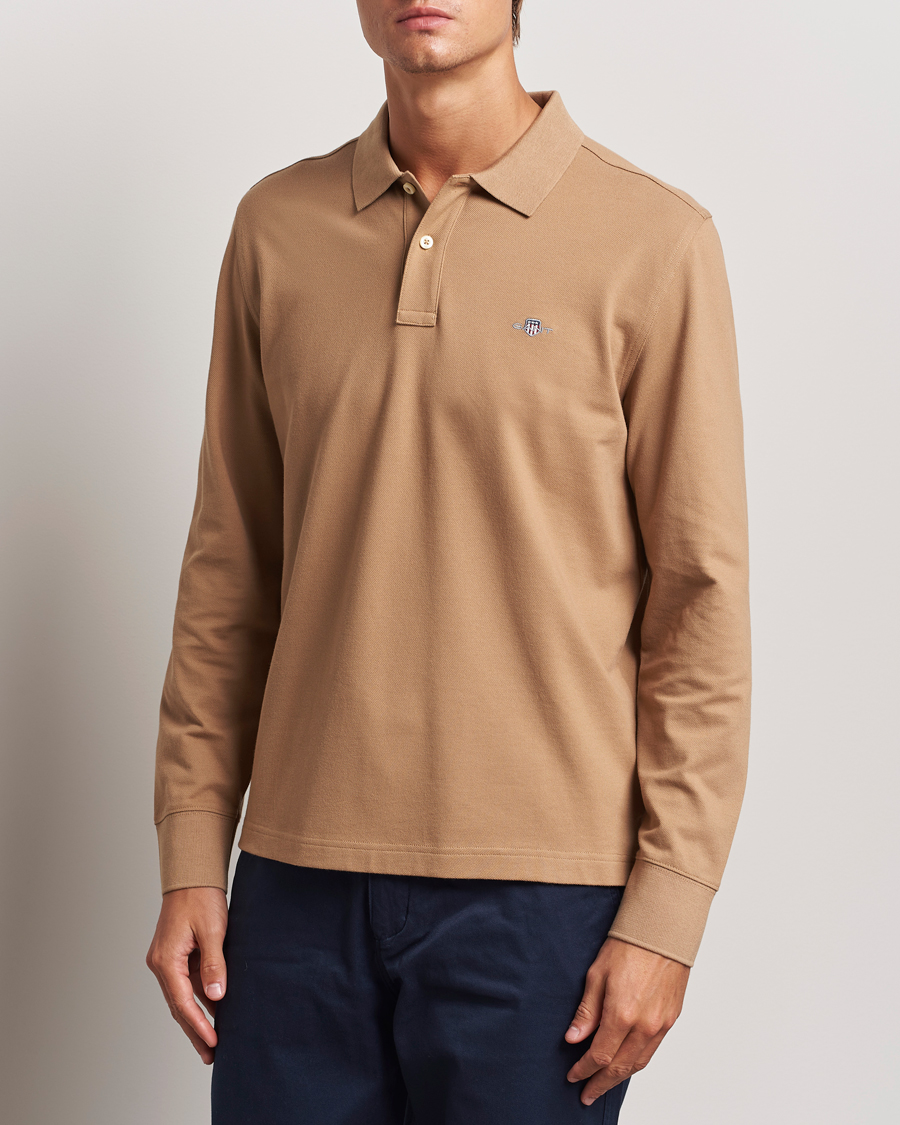 Herre | Langermet piké | GANT | Regular Shield Pique Polo Warm Khaki