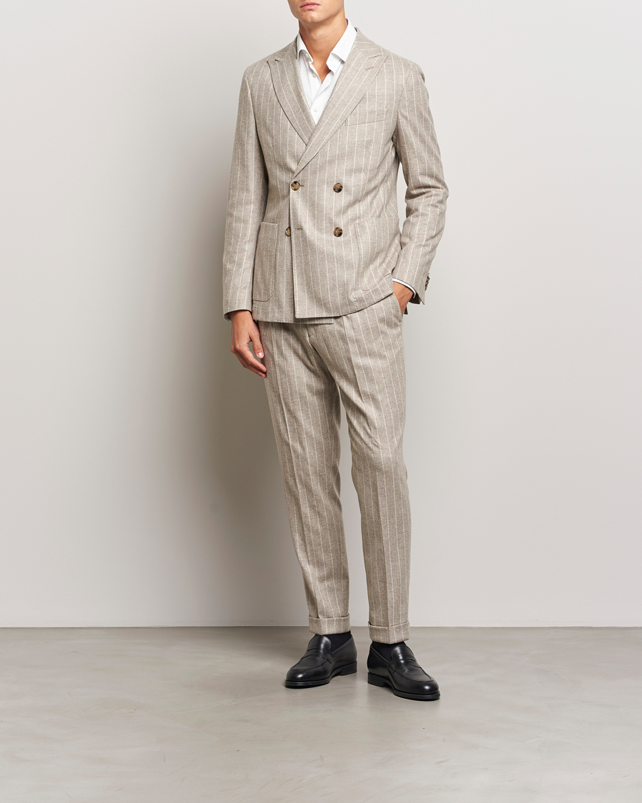 Herre |  | BOSS BLACK | Hanry Wool Pinstriped Suit Light Beige