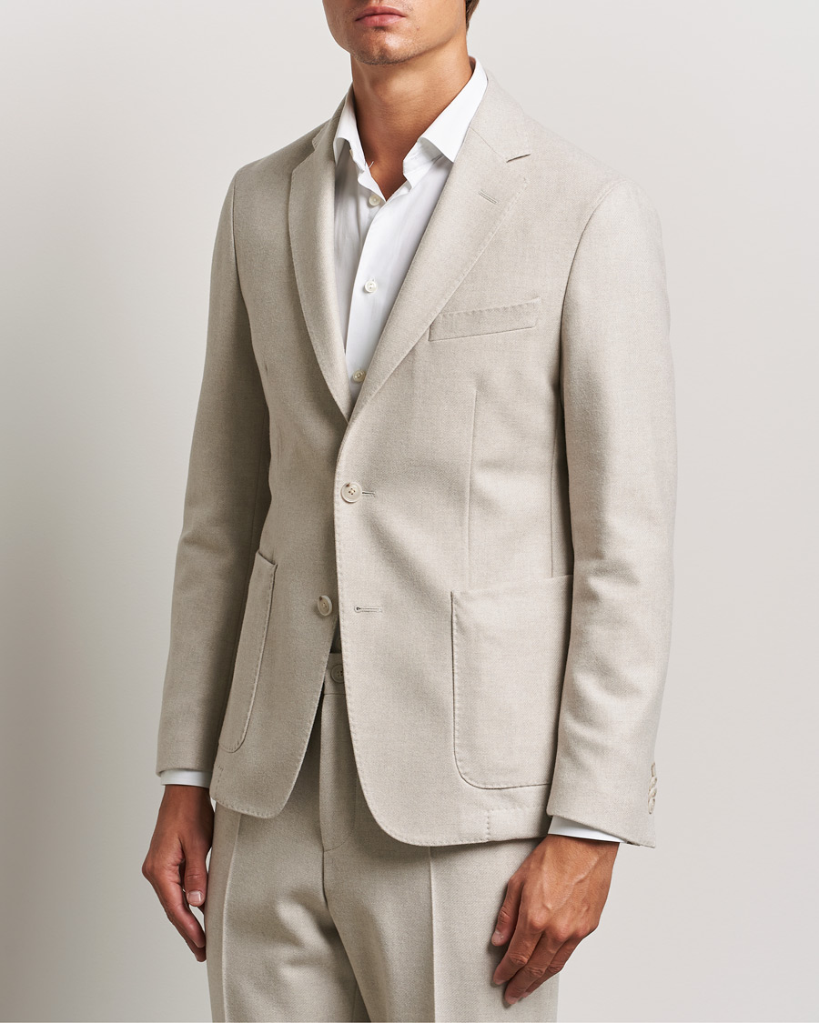 Herre | Ullblazer | BOSS BLACK | Hanry Wool Patch Pocket Blazer Open White