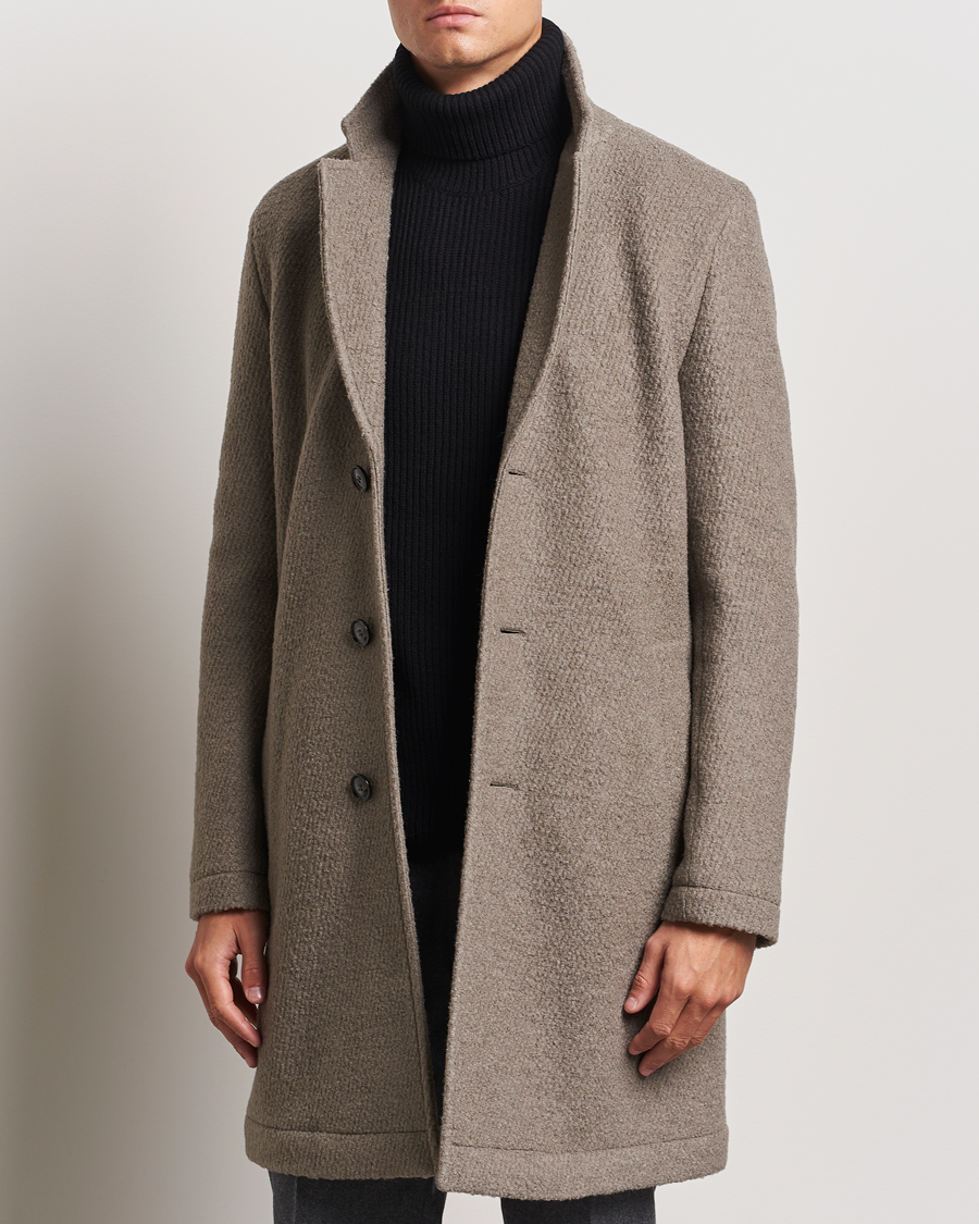 Herre |  | BOSS BLACK | Hyde Structured Wool Coat Dark Beige