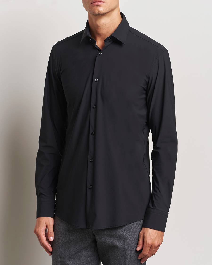 Herre | Business & Beyond - Formal | BOSS BLACK | Hank 4-Way Stretch Shirt Black