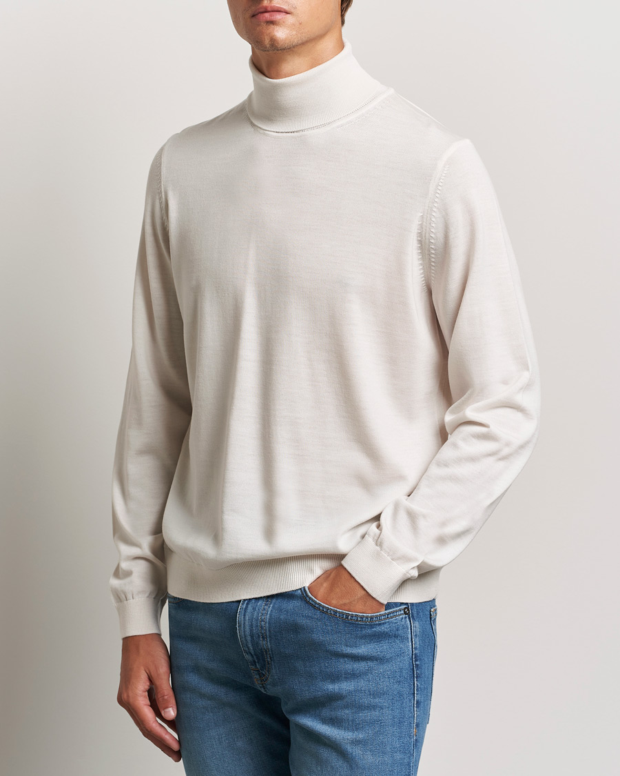 Herre |  | BOSS BLACK | Musso Merino Knitted Polo Open White