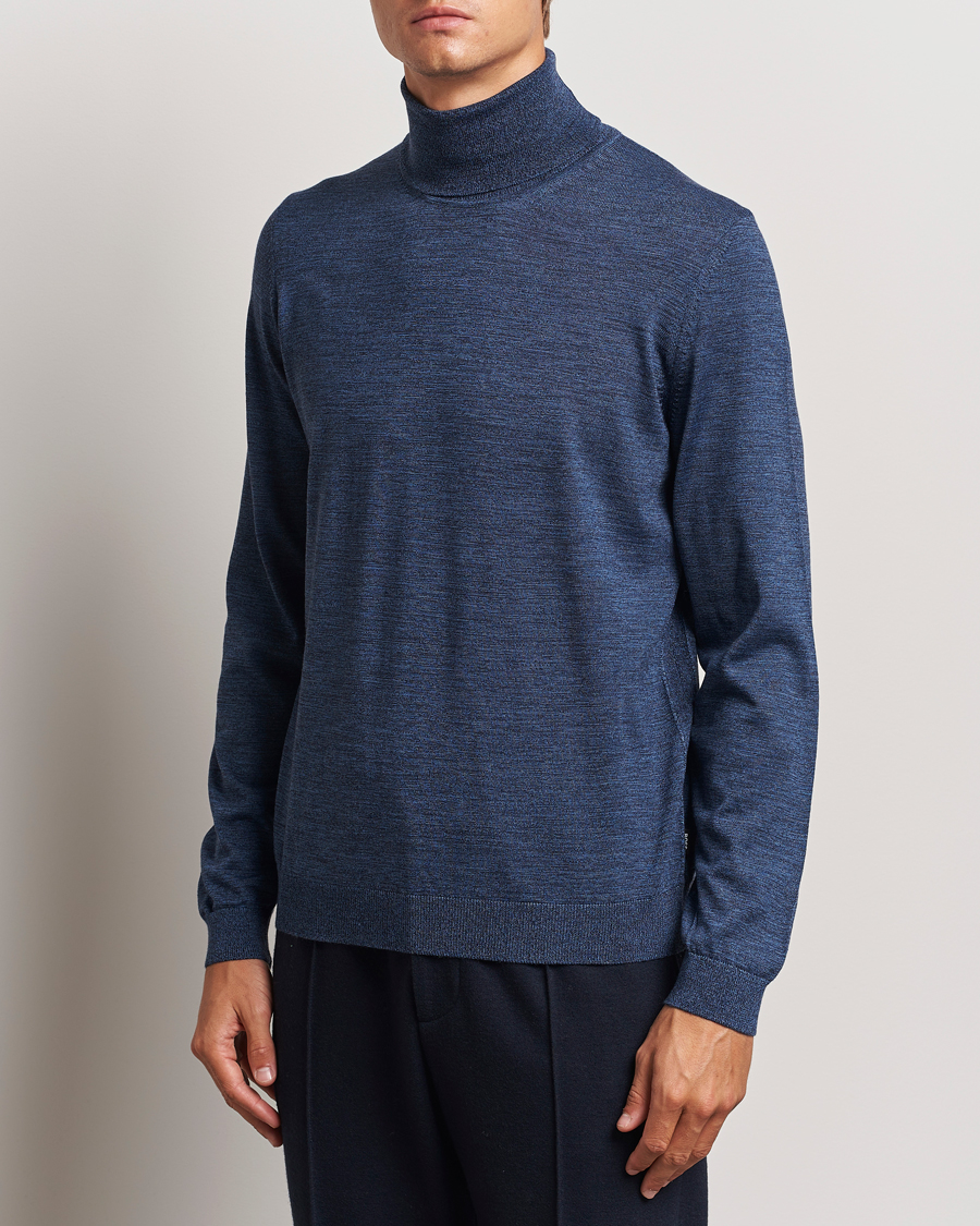 Herre |  | BOSS BLACK | Musso Merino Knitted Polo Bright Blue