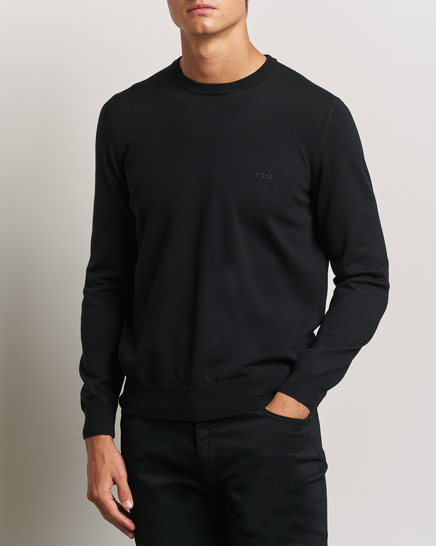 Herre | Business & Beyond - Formal | BOSS BLACK | Botto Merino Knitted Pullover Black