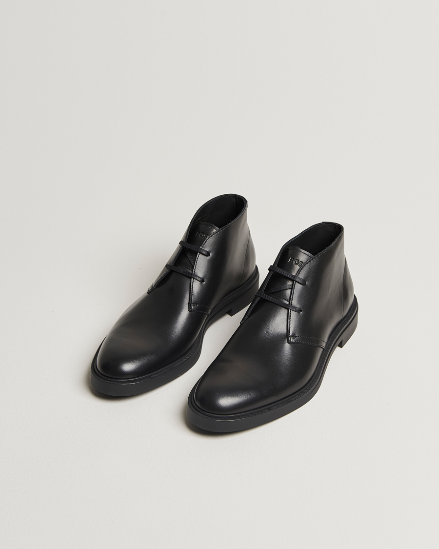 Herre | Svarte støvler | BOSS BLACK | Calev Leather Chukka Boot Black