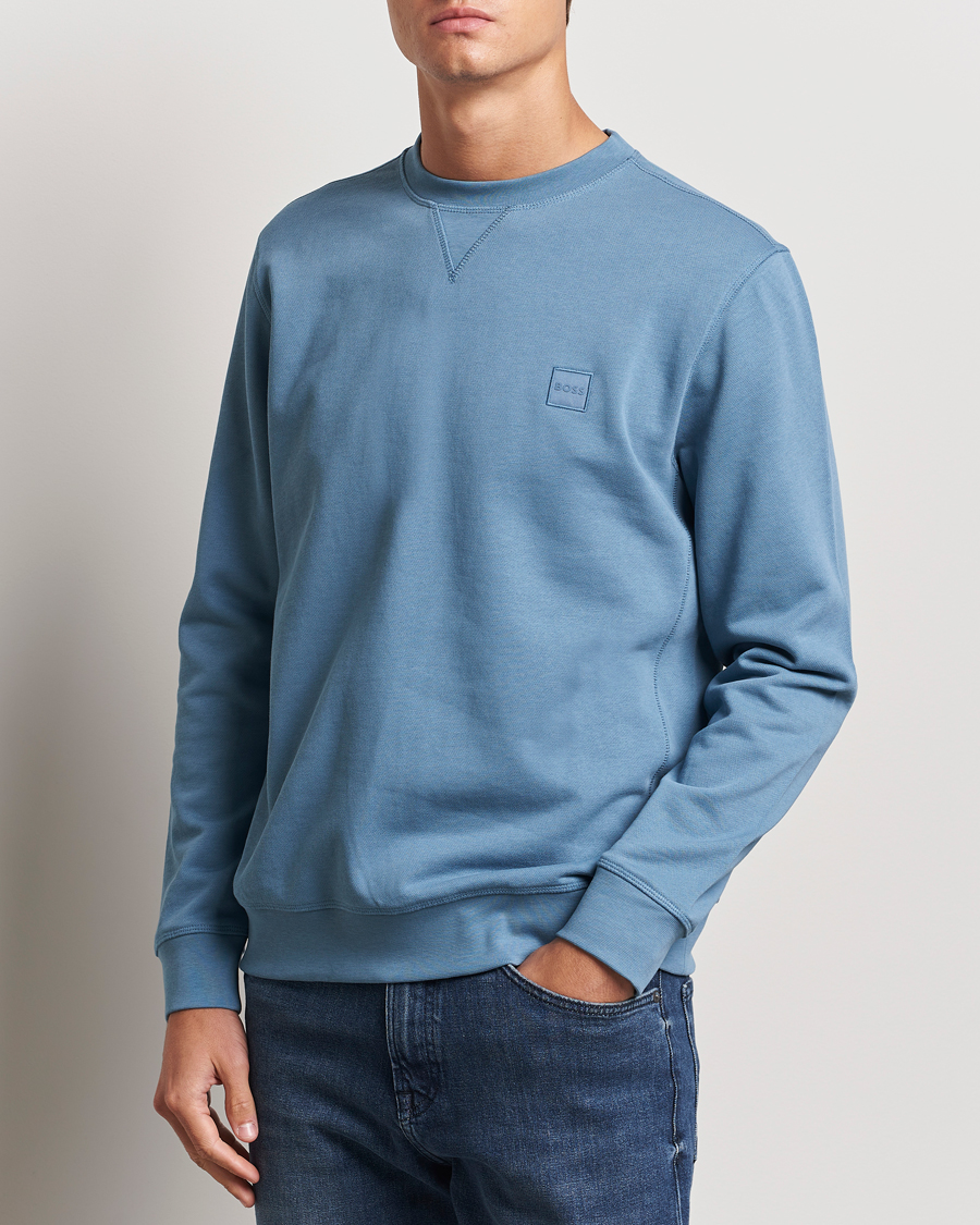 Herre |  | BOSS ORANGE | Westart Logo Sweatshirt Open Blue