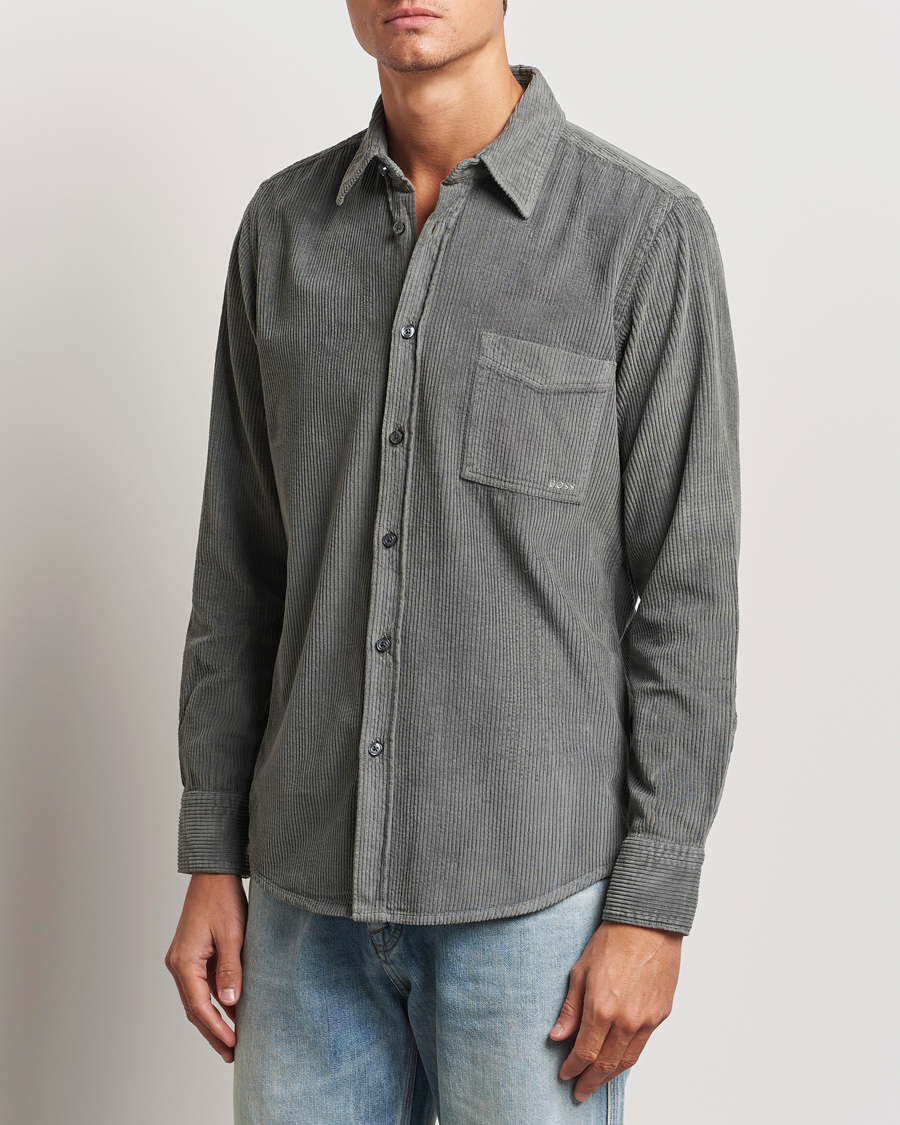 Herre |  | BOSS ORANGE | Relegant Corduroy Shirt Open Grey