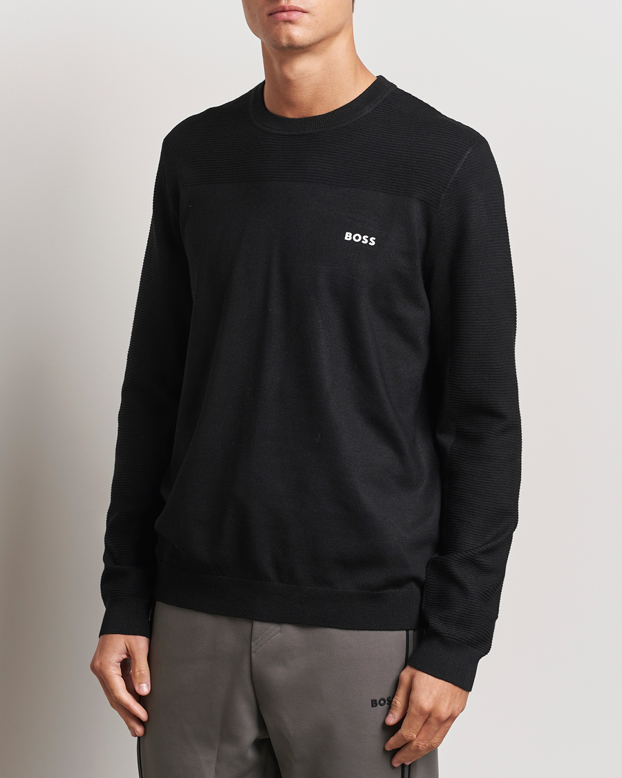 Herre |  | BOSS GREEN | Momentum Knitted Crew Neck Black