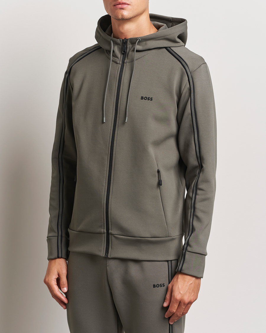 Herre |  | BOSS GREEN | Saggy Full Zip Hoodie Light Grey