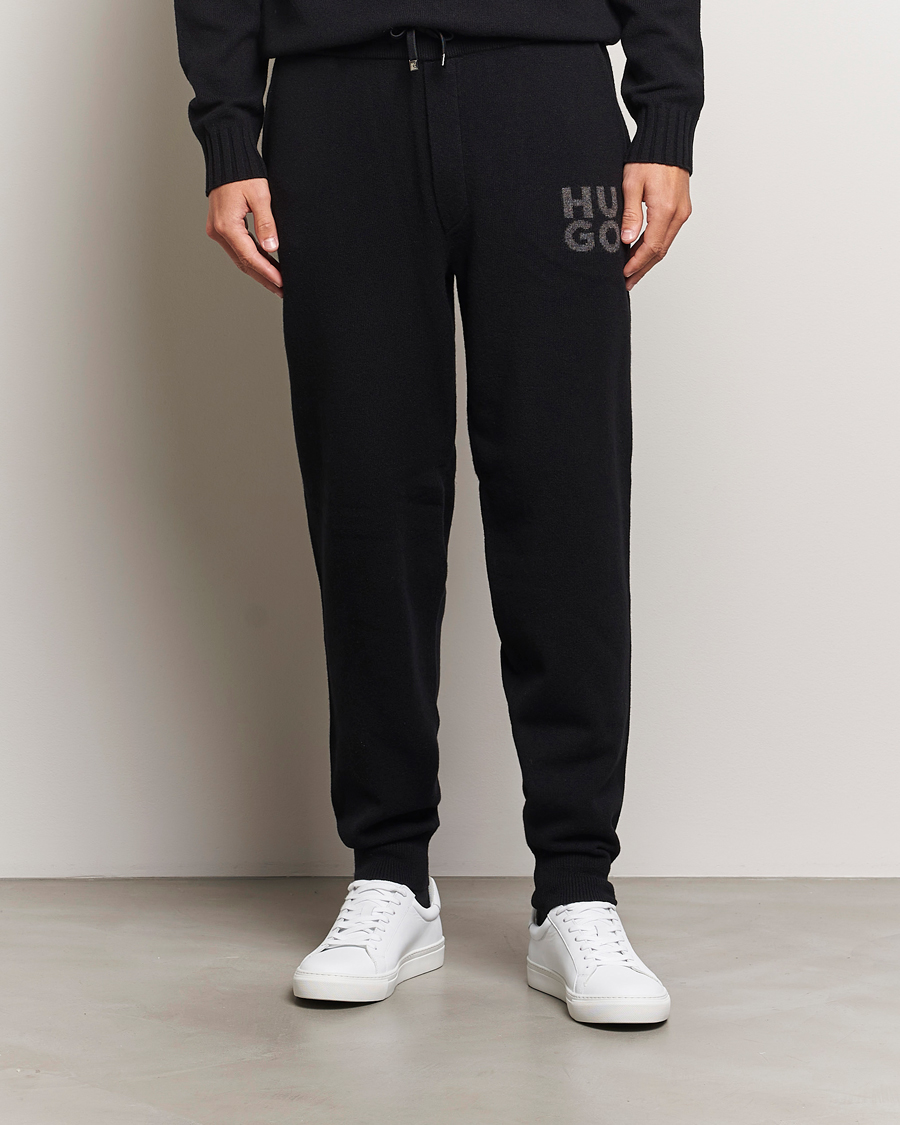 Herre |  | HUGO | San Steero Wool Knitted Joggers Black