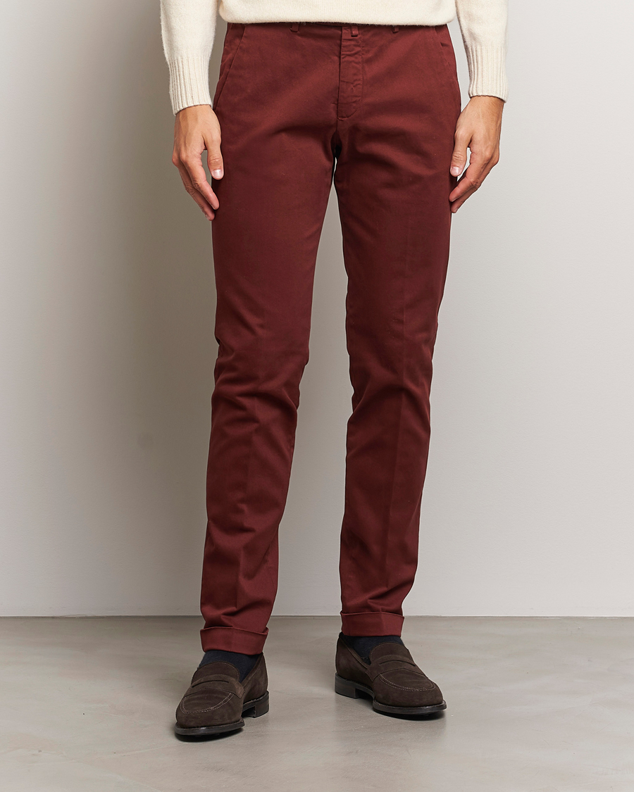 Herre | Jakke og bukse | Briglia 1949 | Slim Fit Cotton Stretch Chino Wine