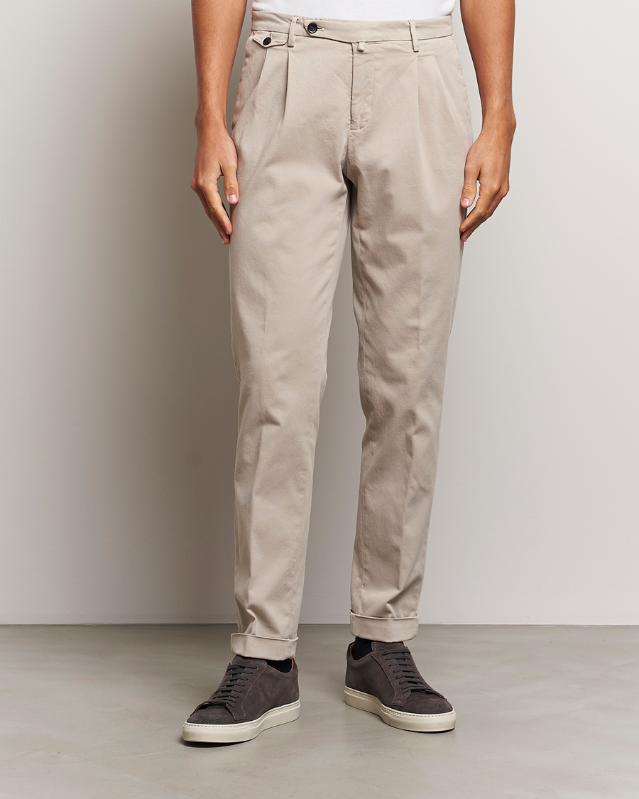 Herre |  | Briglia 1949 | Easy Fit Pleated Cotton Stretch Chino Beige