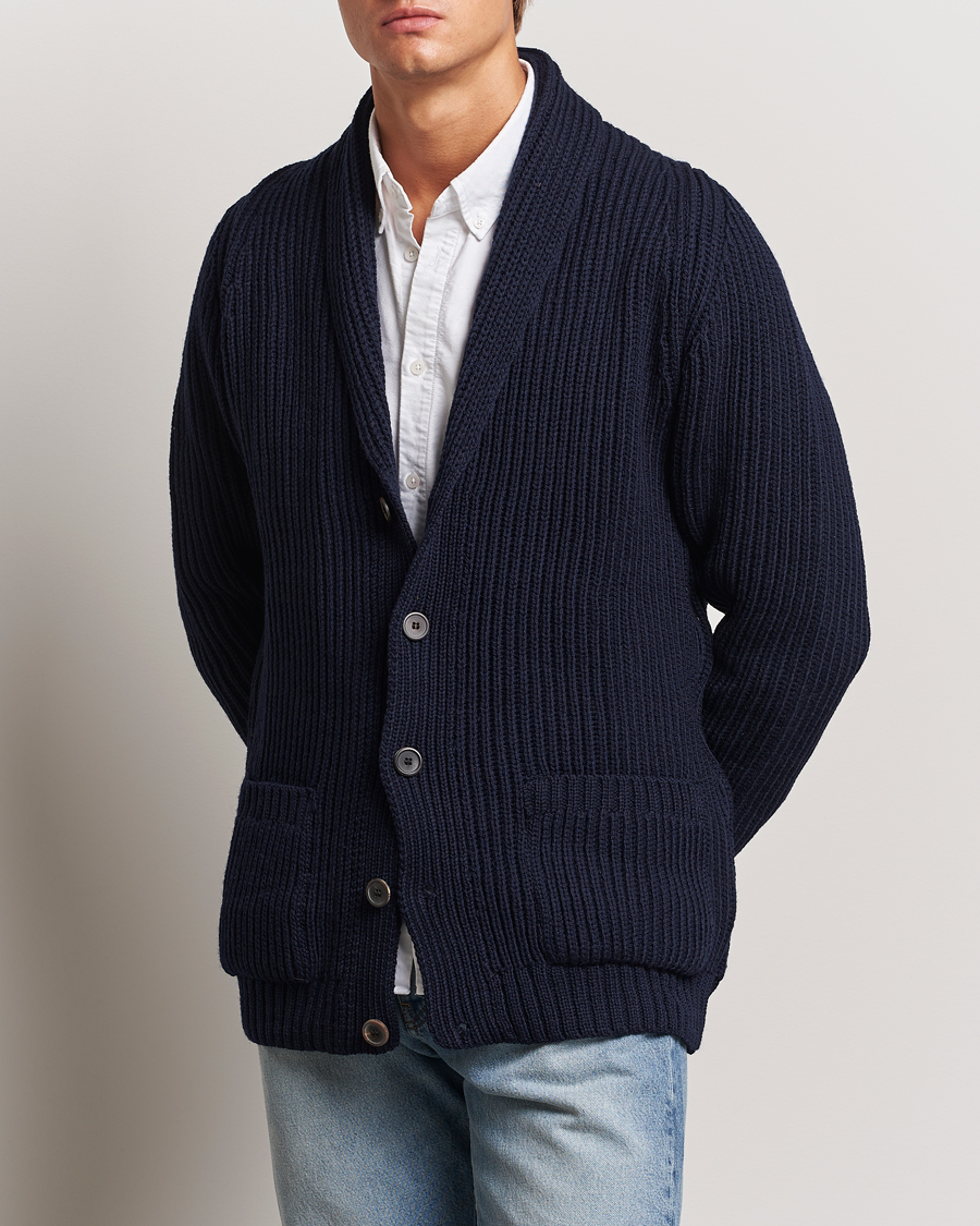 Herre |  | Gloverall | Shawl Collar Cardigan Navy