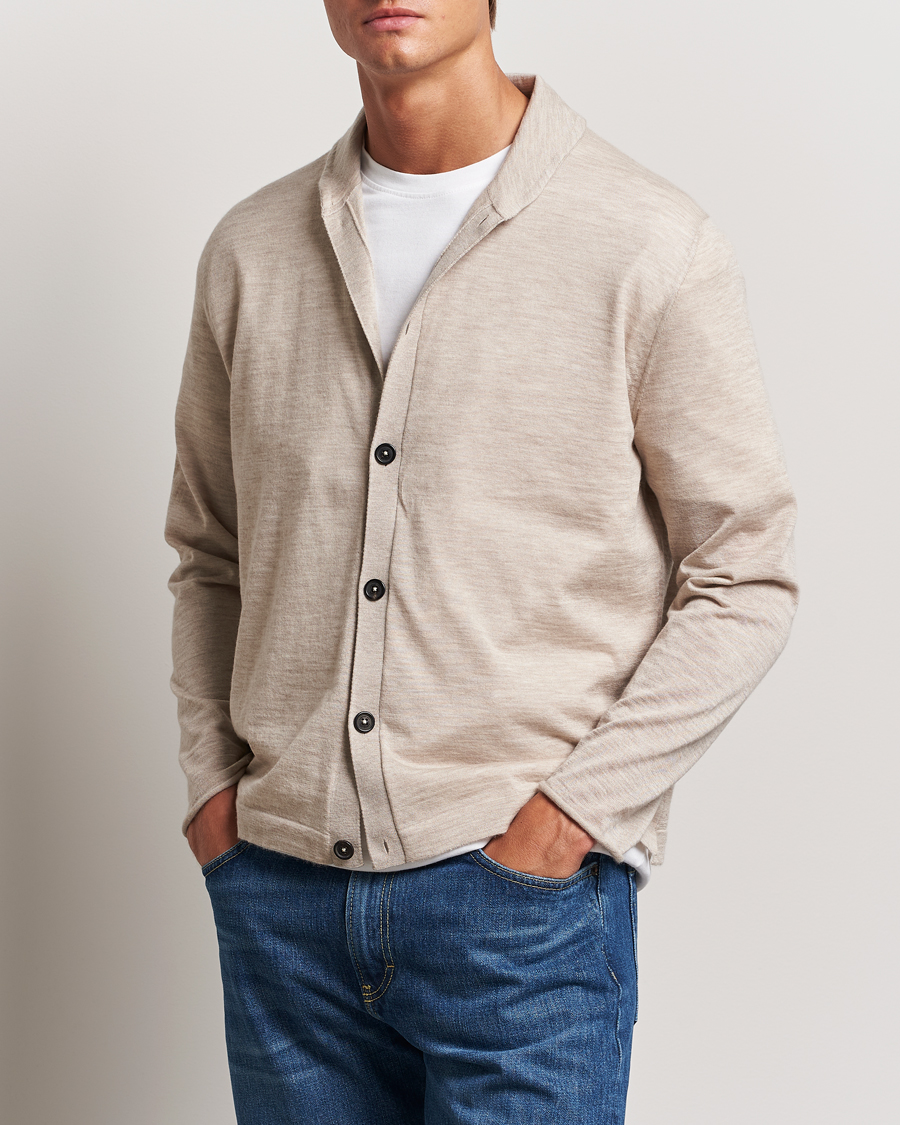 Herre | Kashmirgensere | Massimo Alba | Cashmere Shawl Collar Cardigan Beige