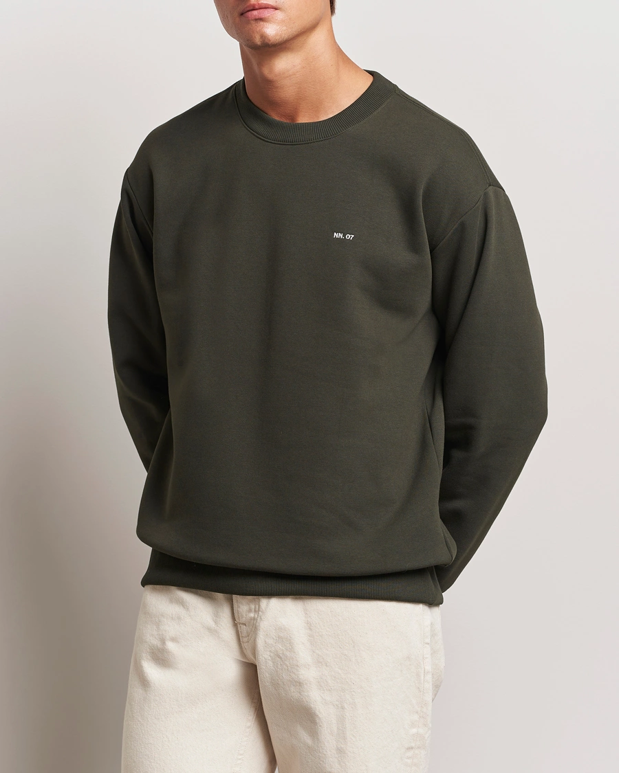 Herre |  | NN07 | Briggs Crew Neck Sweatshirt Dark Army