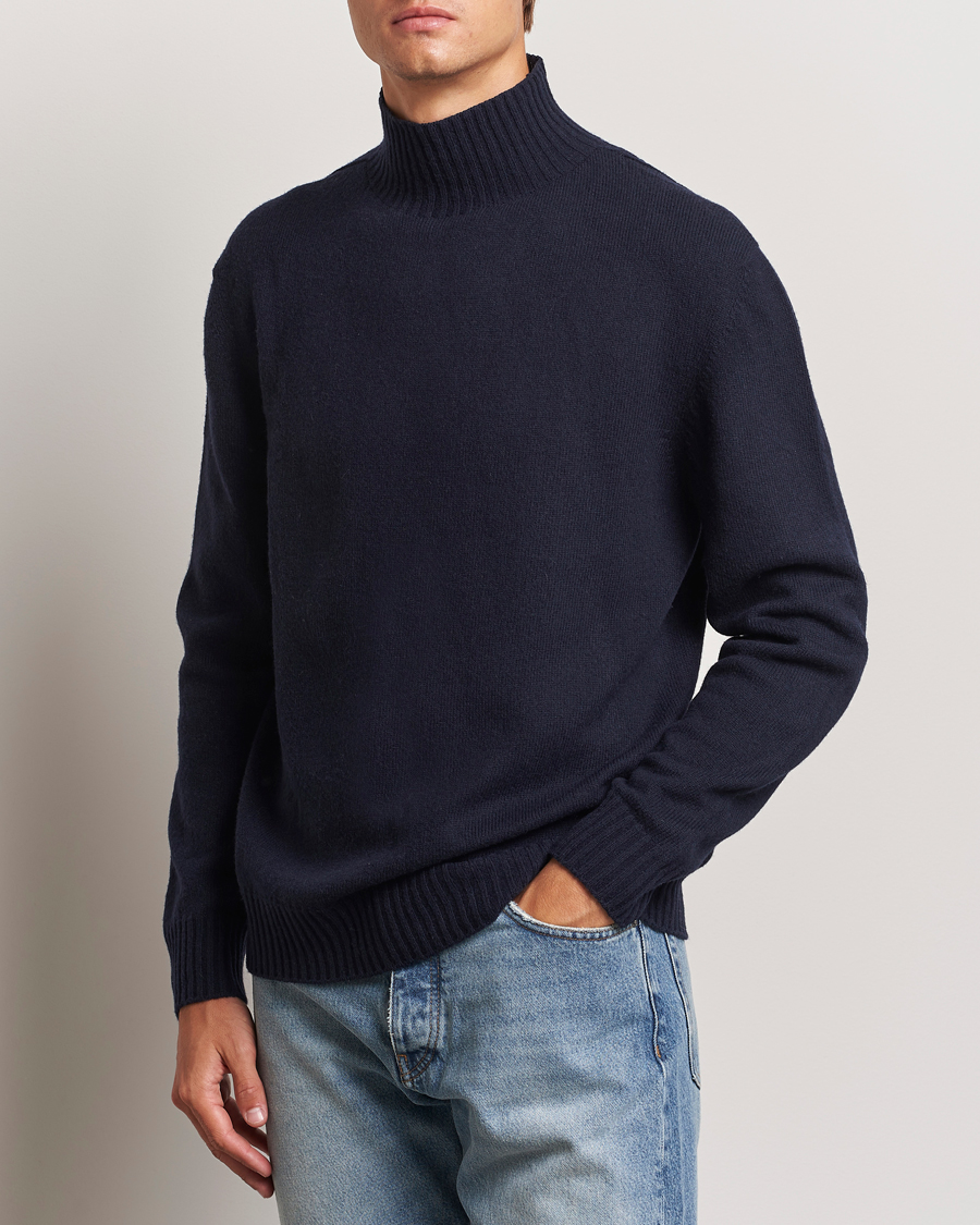 Herre |  | NN07 | Clark Wool Knitted Polo Navy Blue