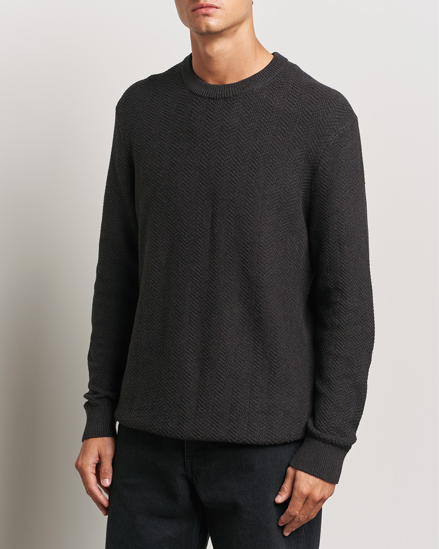 Herre |  | NN07 | Pete Cotton Knitted Crew Neck Demitase Brown