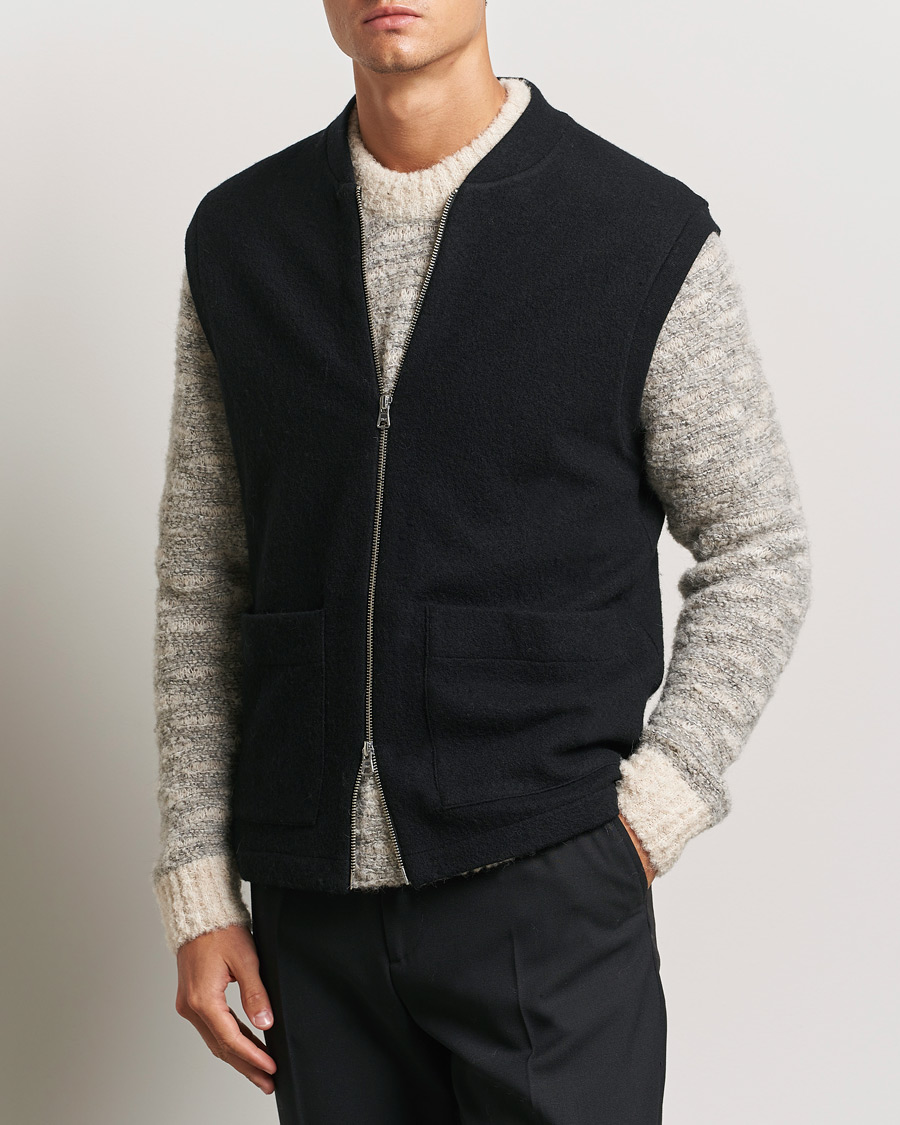 Herre |  | NN07 | Boiled Wool Vest Black