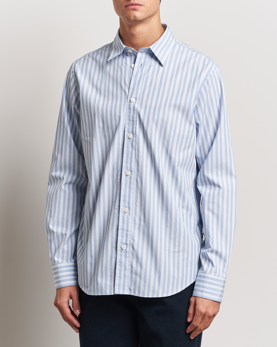 Herre |  | NN07 | Colby Poplin Striped Shirt Blue/White