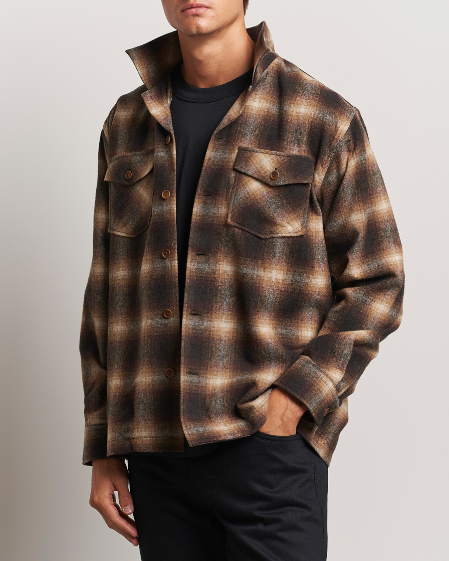 Herre |  | Nudie Jeans | Vincent Shadow Check Overshirt Brown/Beige