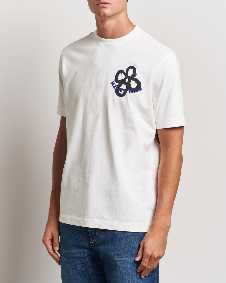 Herre |  | PS Paul Smith | Happy Flower Crew Neck T-Shirt White