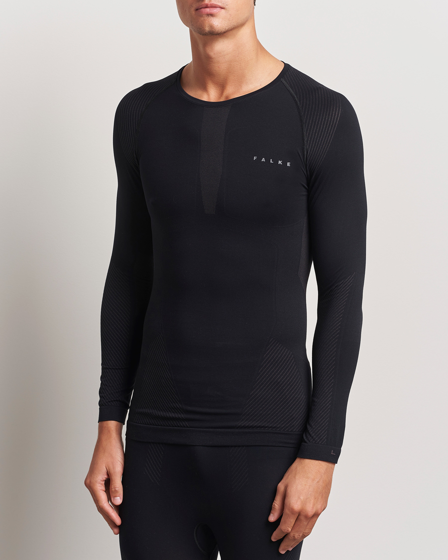 Herre |  | Falke Sport | Long Sleeve Warm Shirt Black