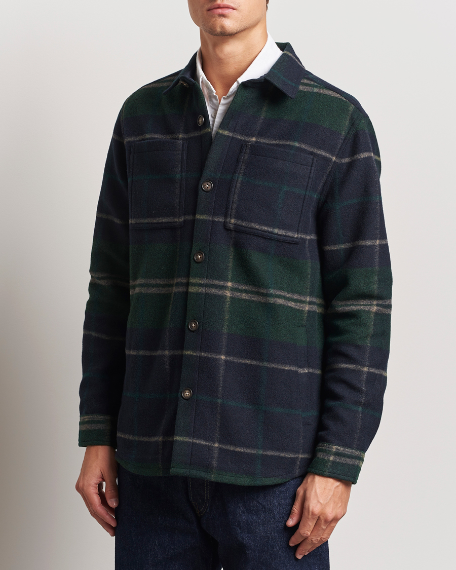 Herre |  | Barbour Lifestyle | Chapter Tailored Check Fleece Overshirt Green Loch