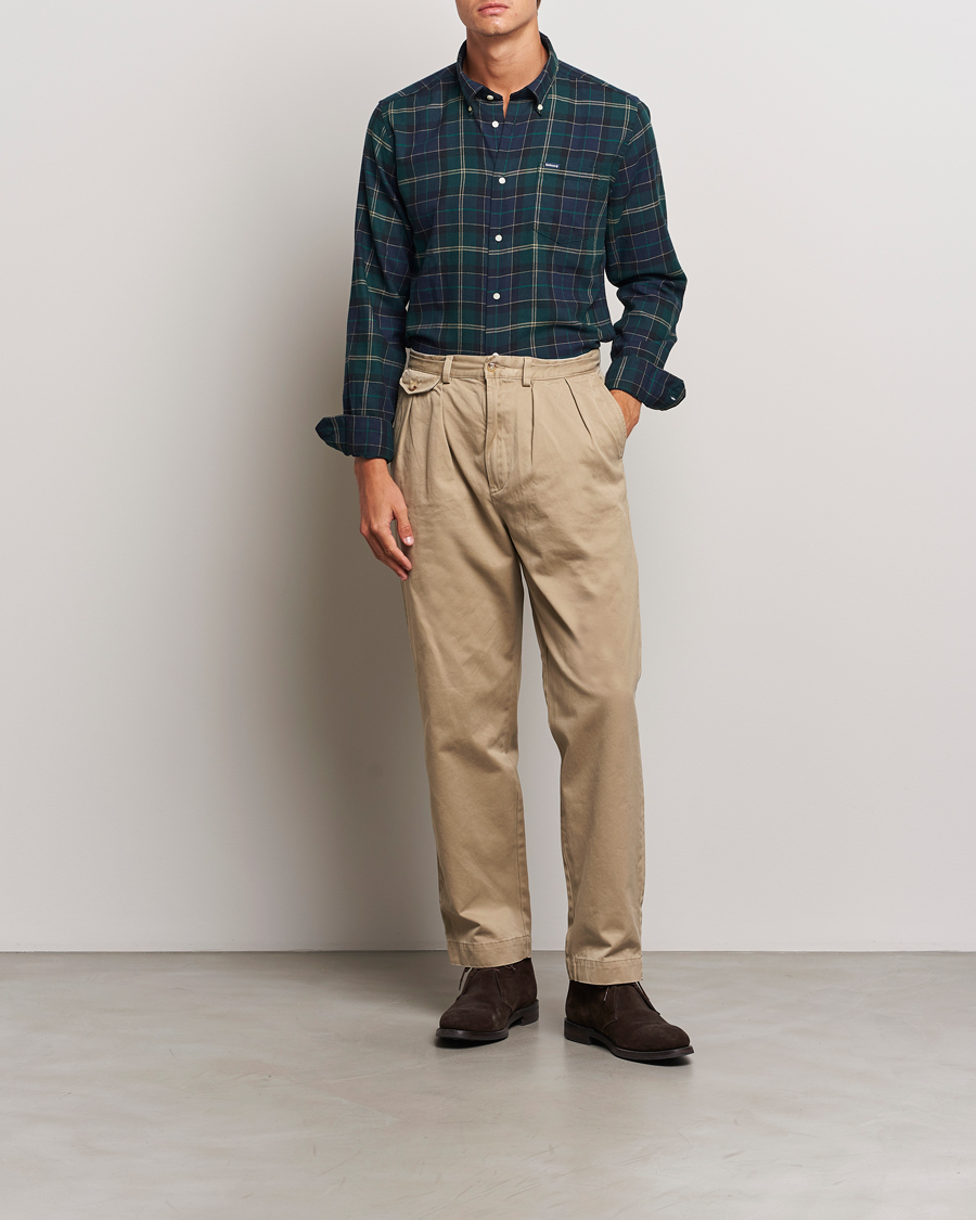 Barbour green check shirt online