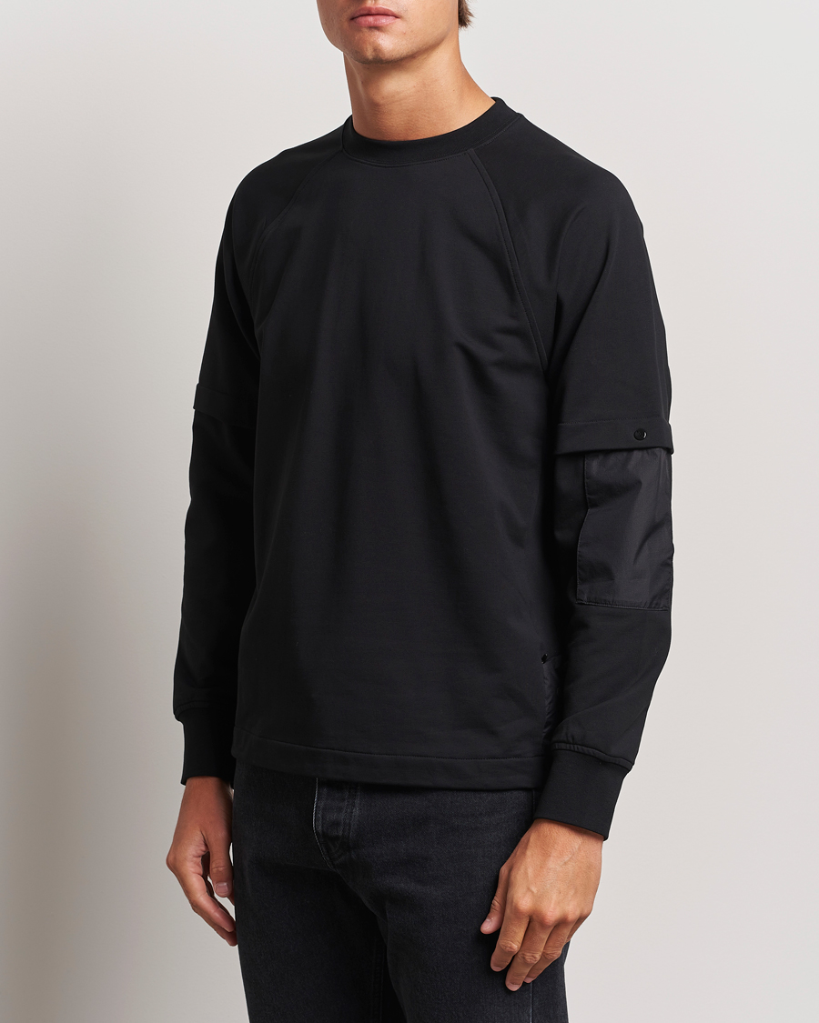 Herre | C.P. Company | C.P. Company | Metropolis Fleece Cotton Pertex Crew Neck Black