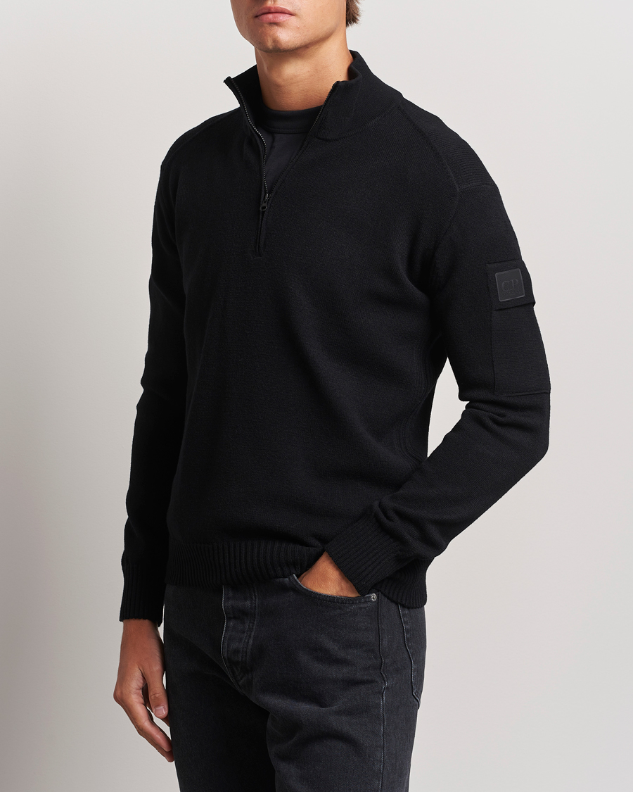 Herre | C.P. Company | C.P. Company | Metropolis Knitted Wool Half Zip Black