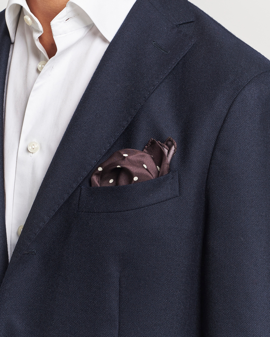 Herre | Lommetørklær | Morris | Dot Pocket Square Brown