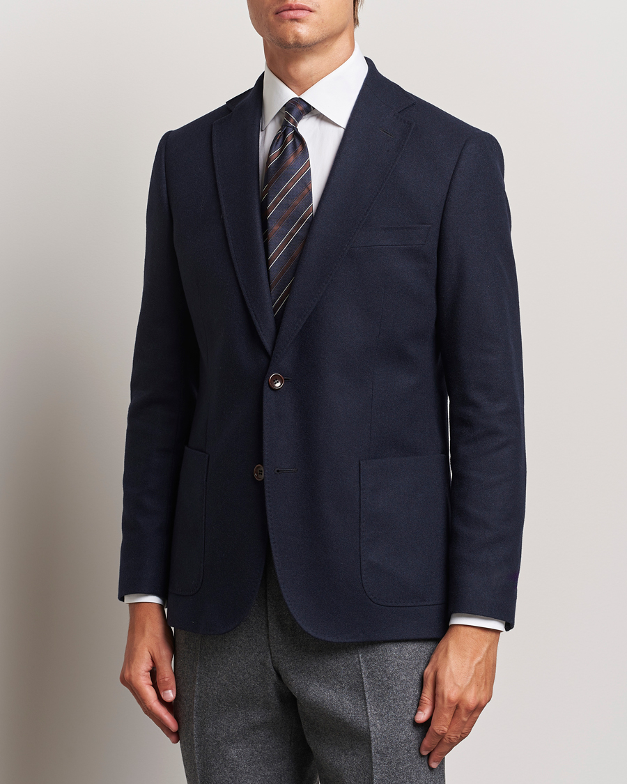 Herre |  | Morris | Flannel Wool Blazer Navy