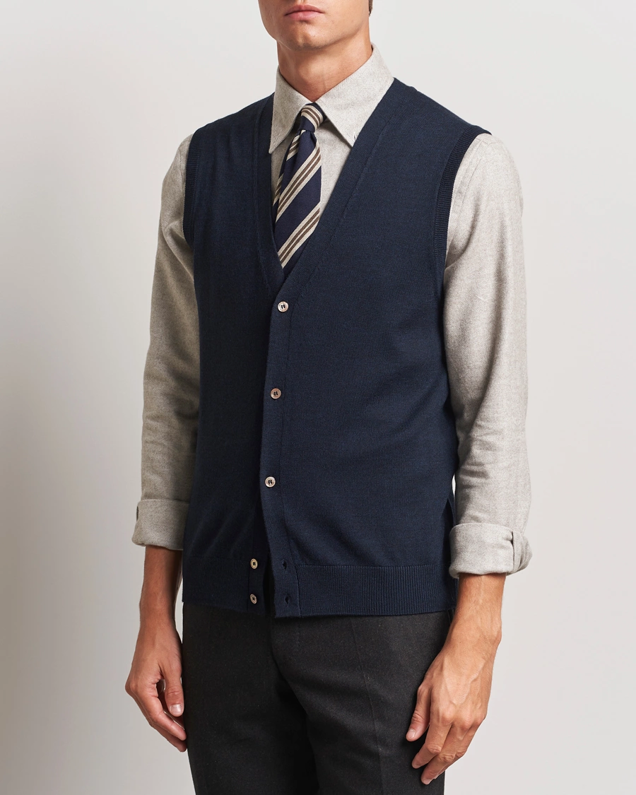 Herre |  | Morris | Merino Slipover Vest Navy