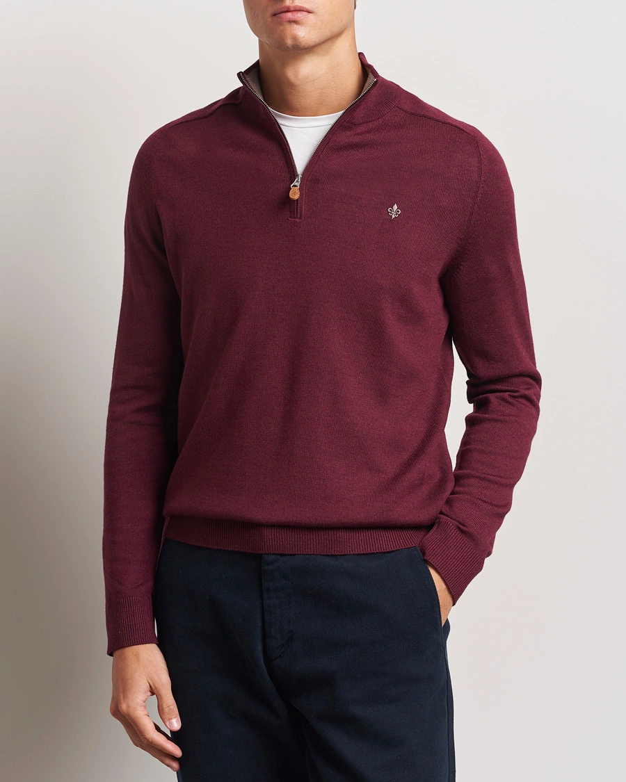 Herre |  | Morris | John Merino Half Zip Wine Red