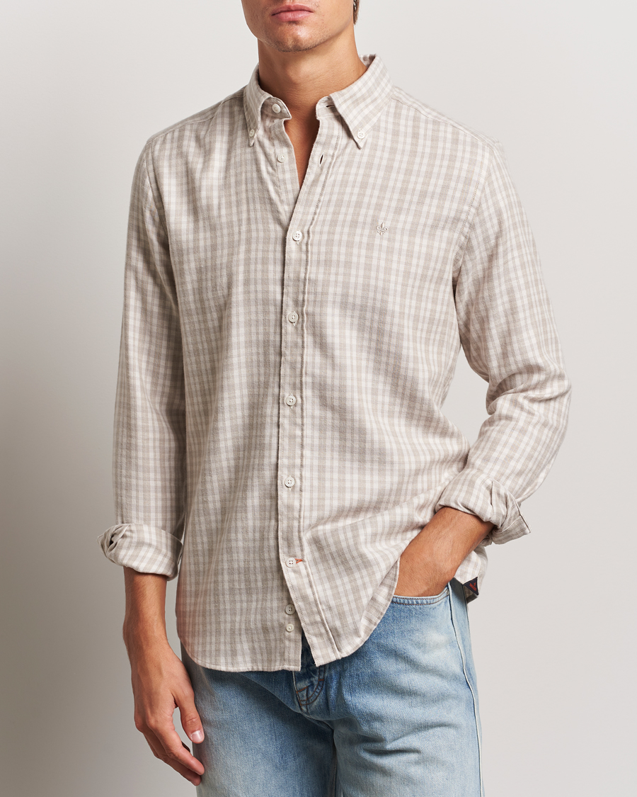 Herre |  | Morris | Soft Check Flannel Shirt Khaki