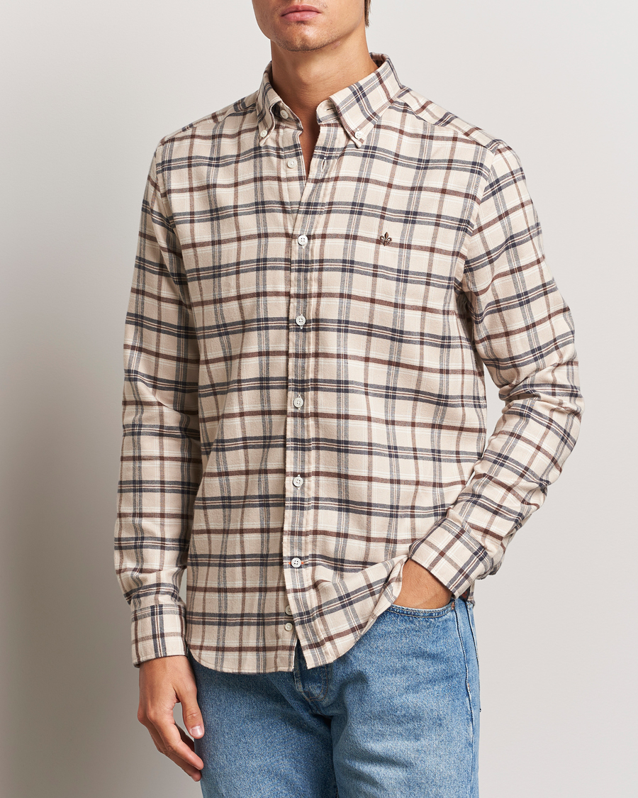 Herre |  | Morris | Soft Check Flannel Shirt Camel