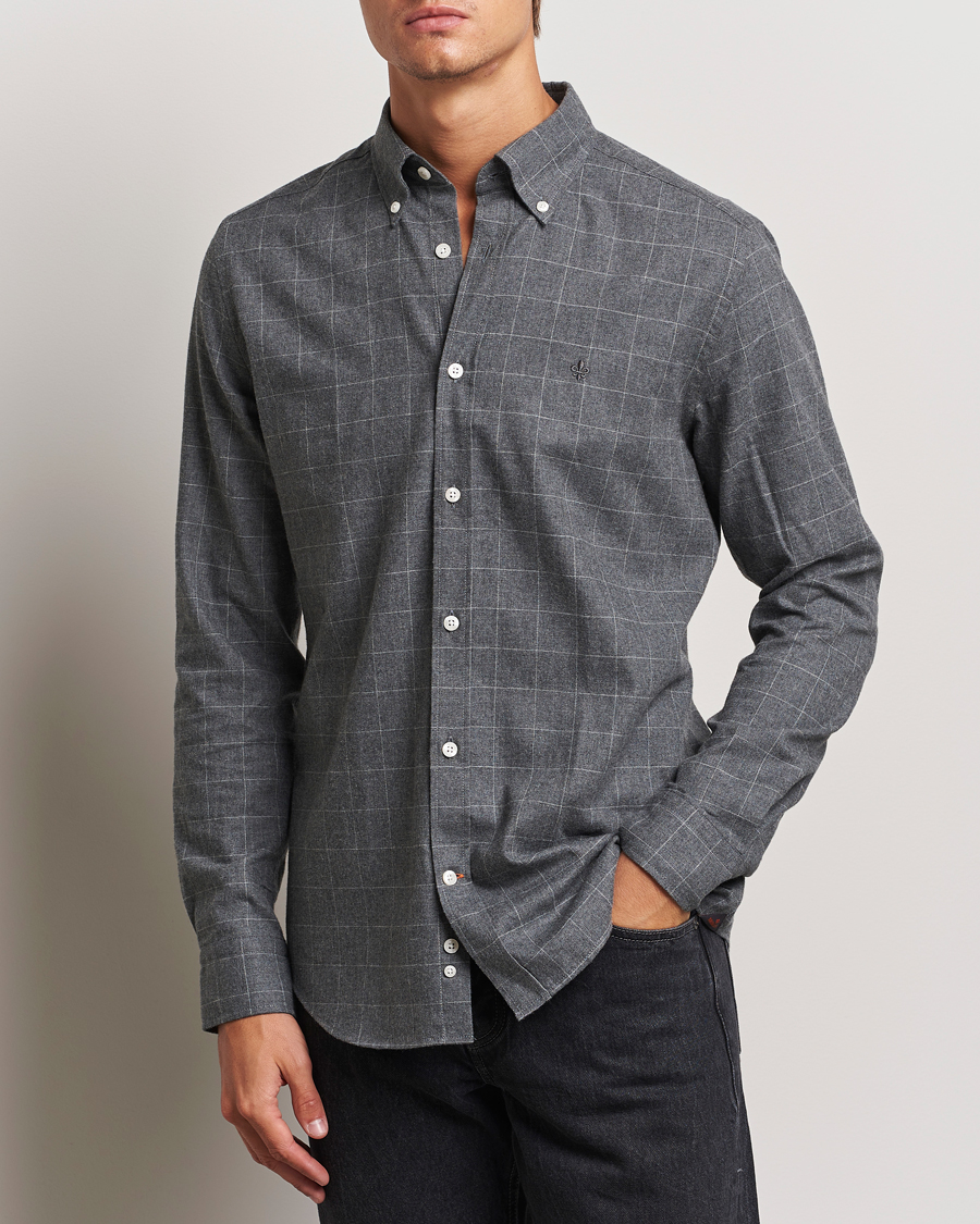 Herre |  | Morris | Flannel Overcheck Shirt Grey