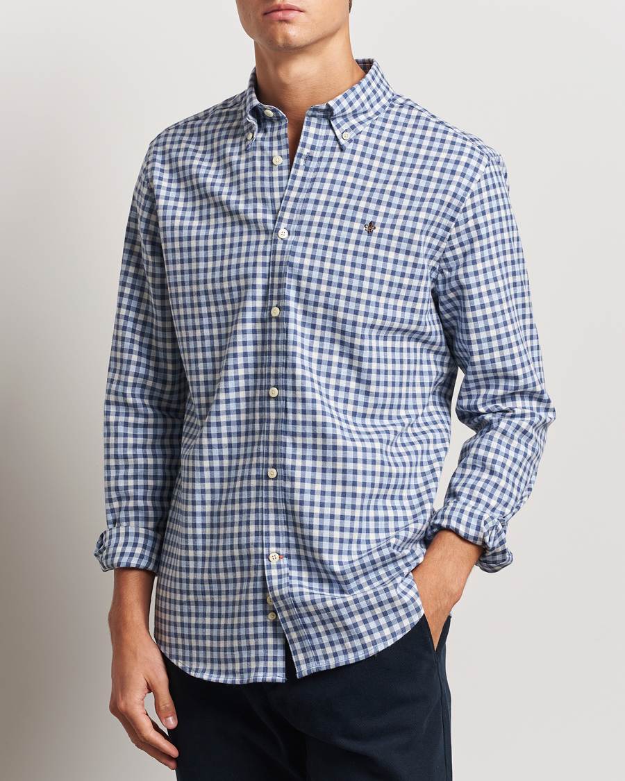 Herre |  | Morris | Watts Check Flannel Shirt Blue