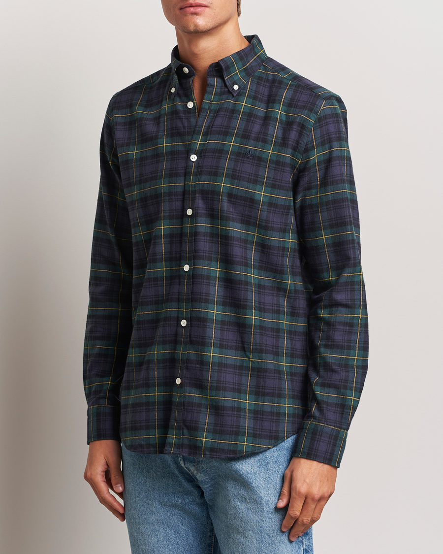 Herre |  | Morris | Flannel Tartan Shirt Navy