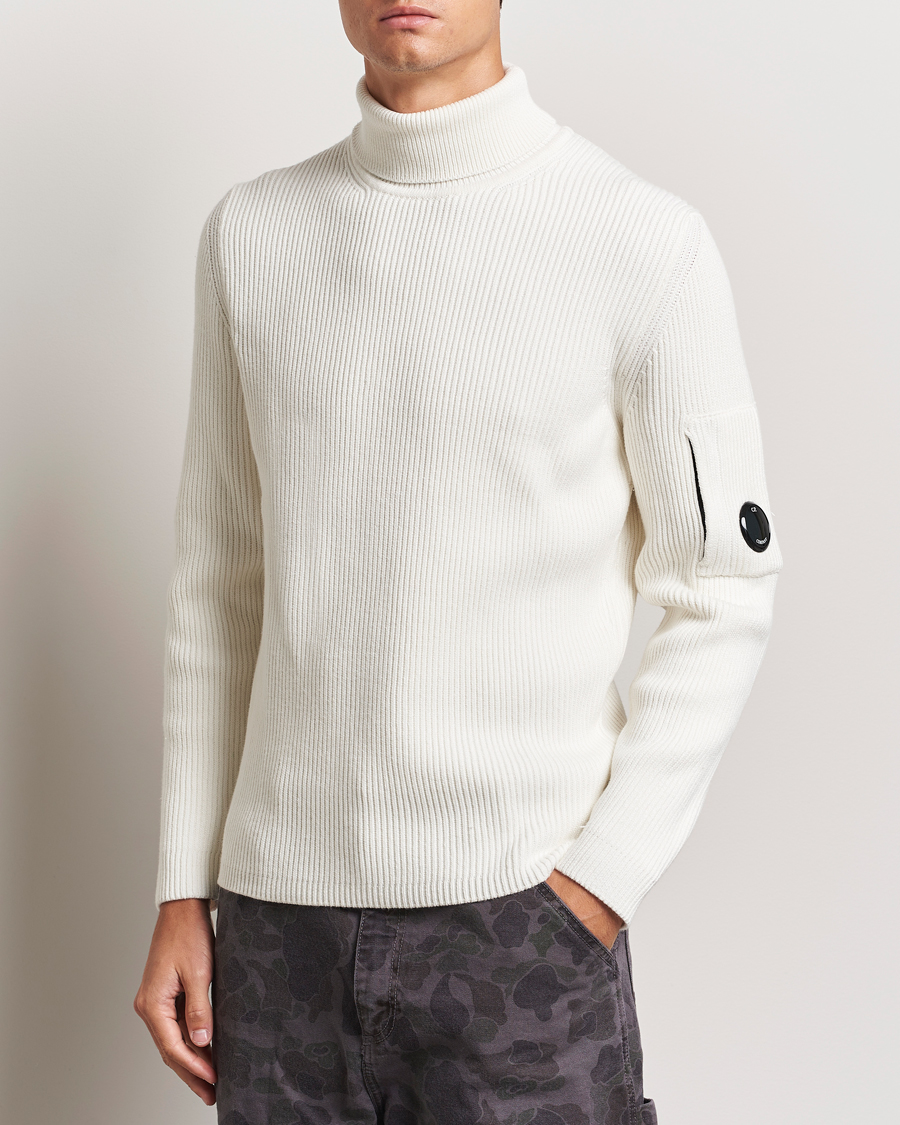 Herre |  | C.P. Company | Full Rib Knitted Cotton Rollneck Off White