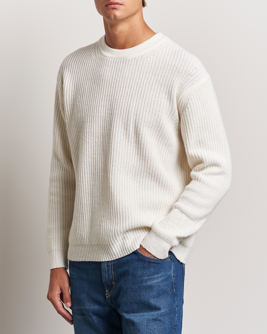 Herre | C.P. Company | C.P. Company | Lambswool Knitted Crew Neck Off White