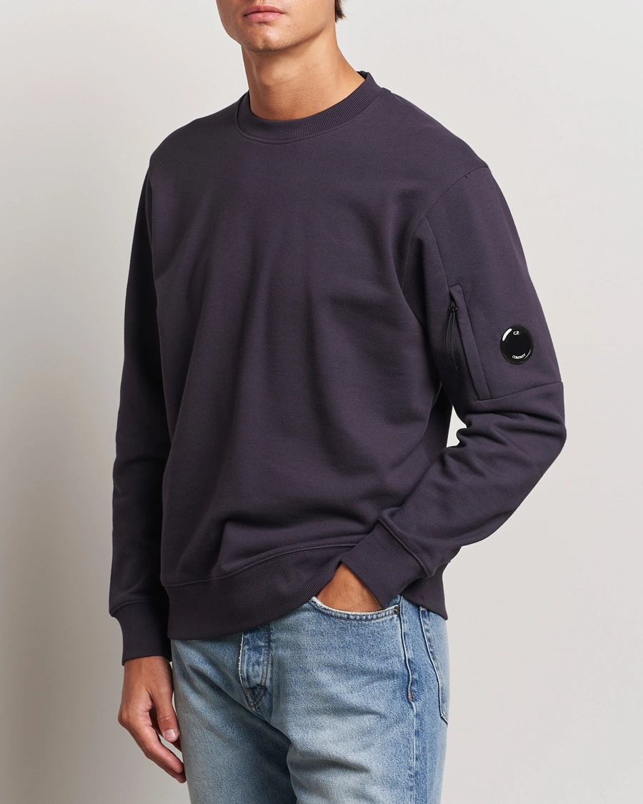 Herre | Sweatshirts | C.P. Company | Diagonal Raised Fleece Lens Sweatshirt Washed Navy