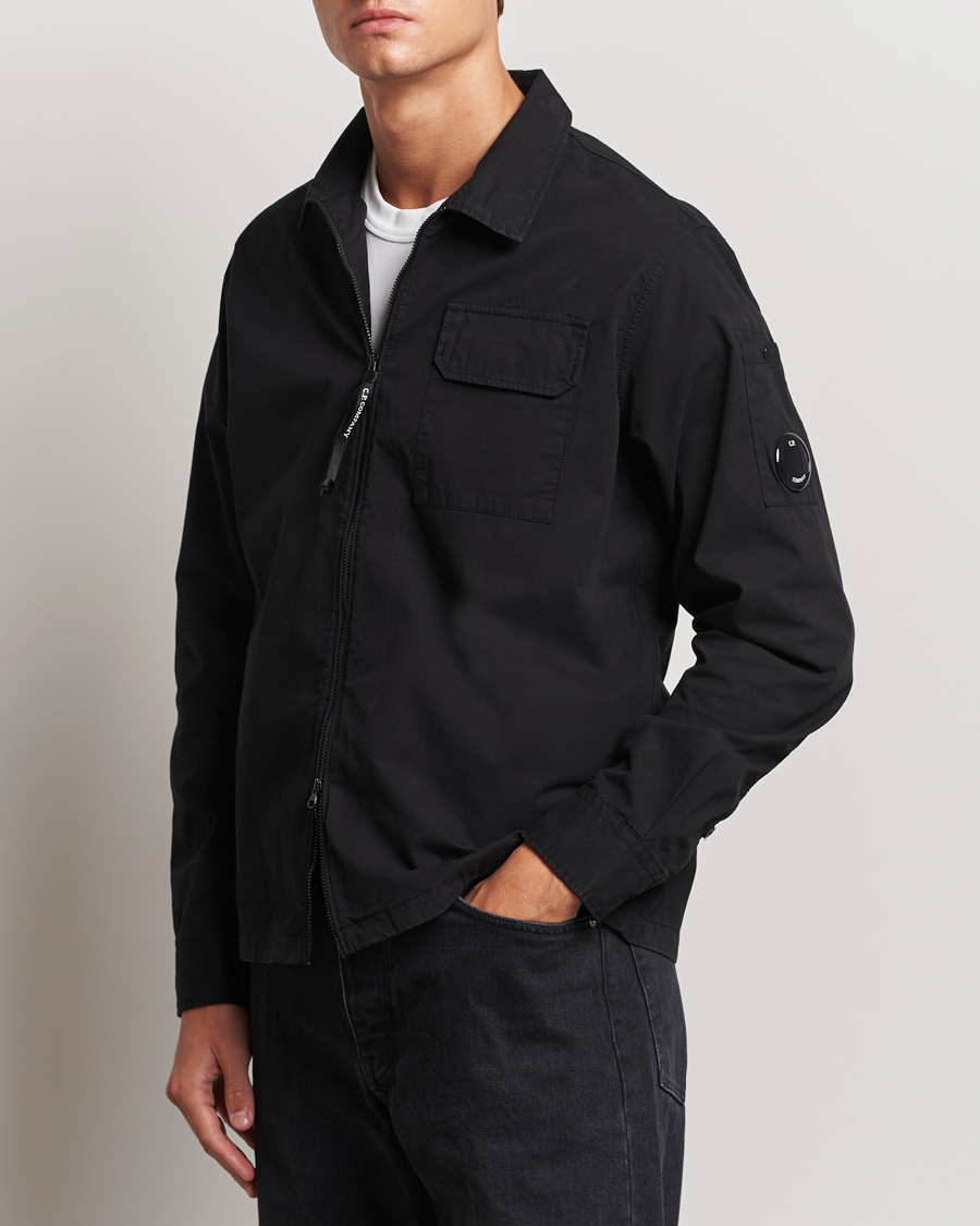 Herre | C.P. Company | C.P. Company | Organic Cotton Gabardine Zip Overshirt Black
