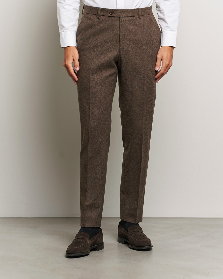 Herre | Business & Beyond - Formal | Morris Heritage | Flannel Suit Trousers Brown