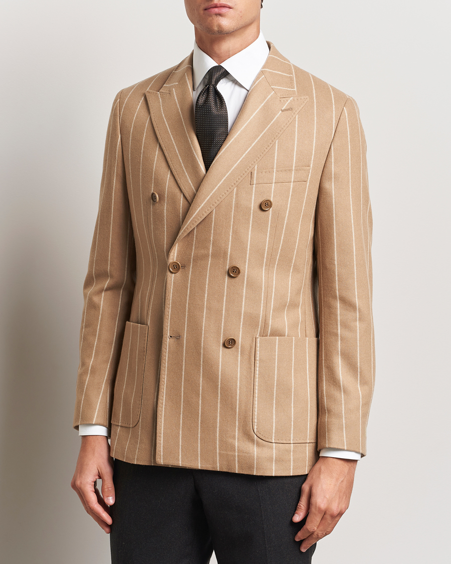 Herre |  | Morris Heritage | Cashmere Pinstripe DB Blazer Camel