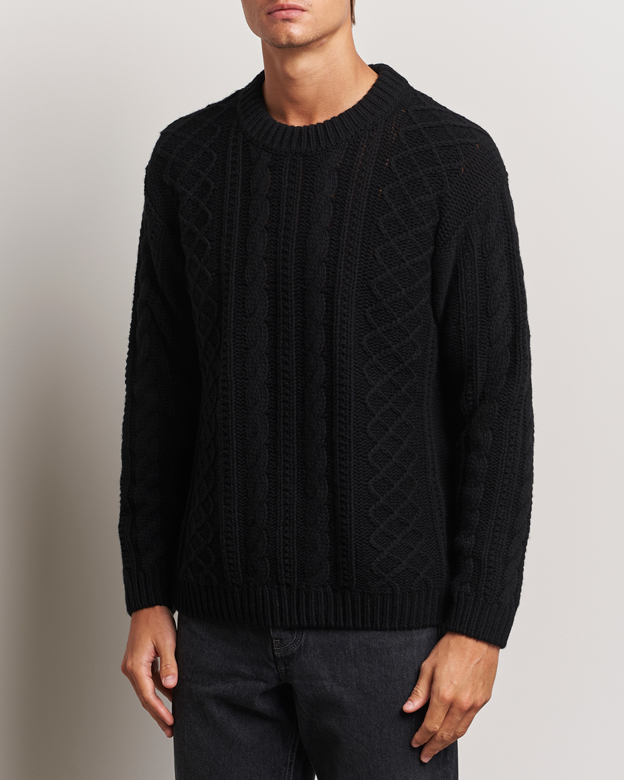 Herre | C.P. Company | C.P. Company | Heavy Knitted Lambswool Crewneck Black