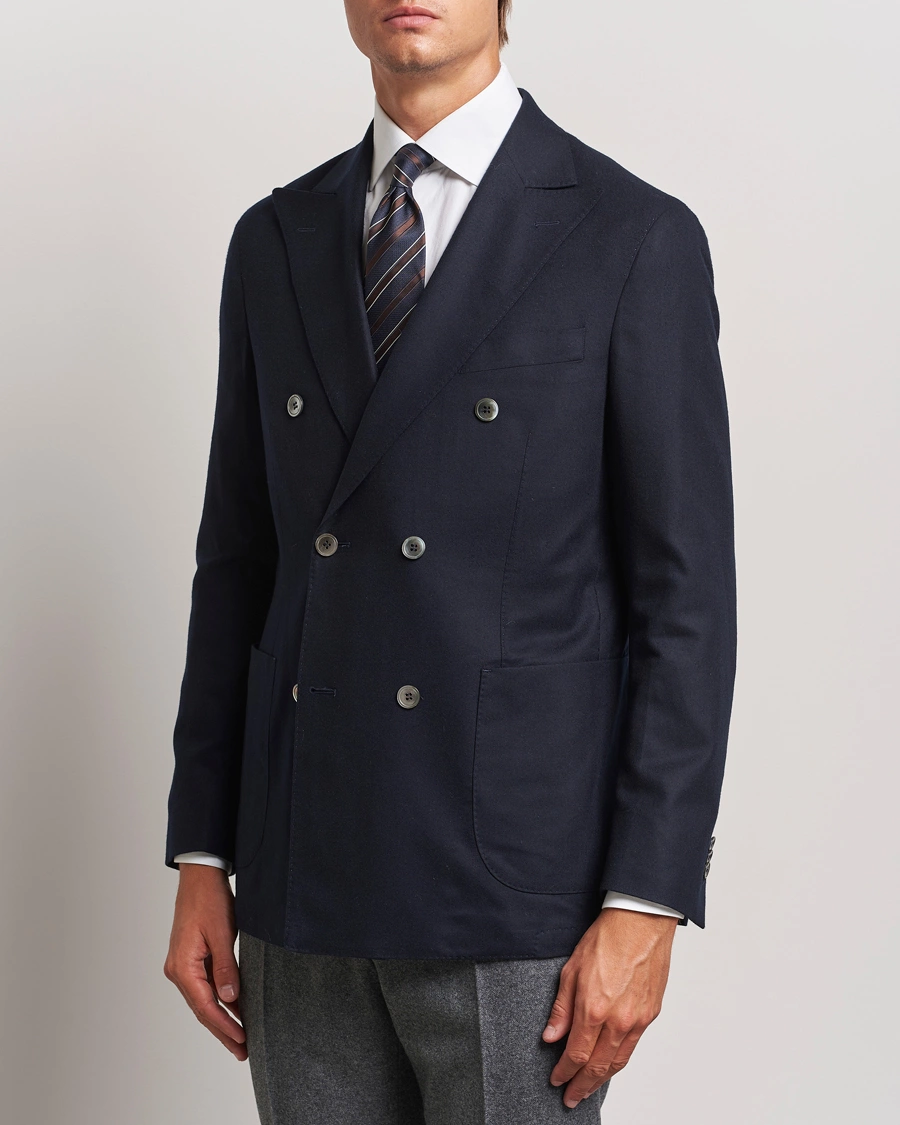 Herre |  | Oscar Jacobson | Farris DB Super 150's Loro Piana Wool Blazer Navy