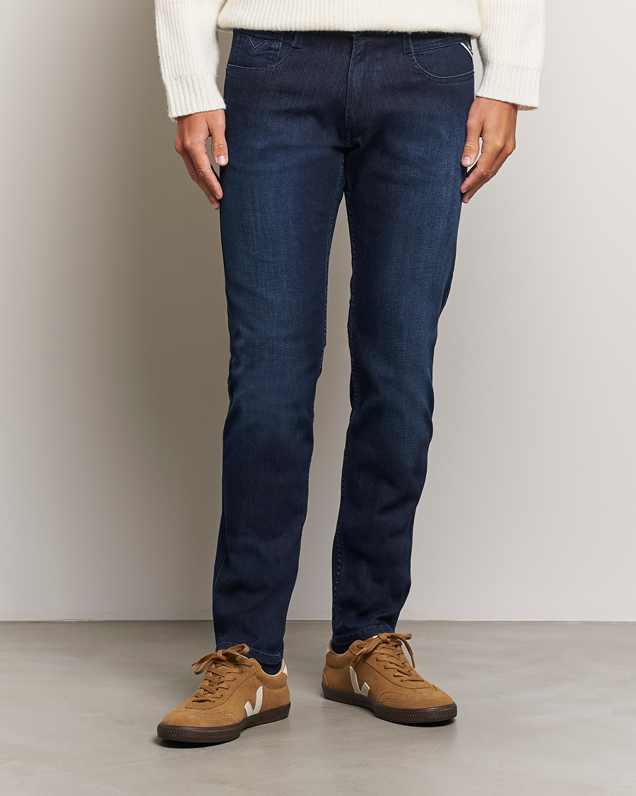 Herre | Blå jeans | Replay | Anbass Powerstretch Jeans Dark Indigo